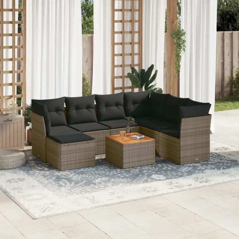 Waterdichte tas en gemengd beige materiaal voor comfortabele tuinsets - grijs en donkergrijs / 3x midden + 3x hoek