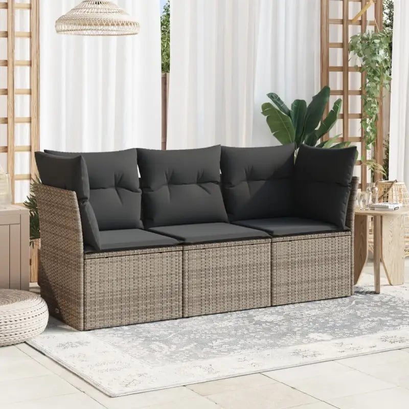 Waterdichte tas en zwart materiaal voor stijlvolle tuinbank met gepoedercoat staal - Grijs / Zonder tafel - Tuinsets