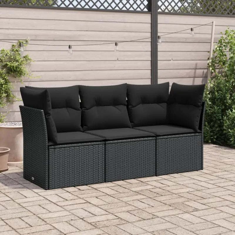 Waterdichte tas en zwart materiaal voor stijlvolle tuinbank met gepoedercoat staal - Zwart / Zonder tafel - Tuinsets