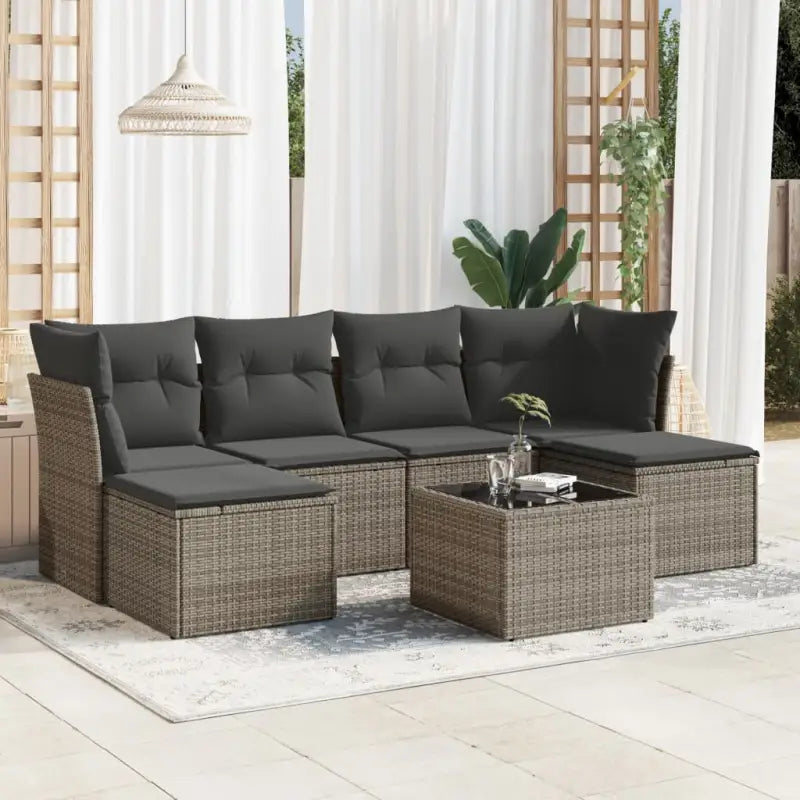 Waterdichte tas en zwart materiaal voor tuinsets met gepoedercoat staal - Grijs / Met tafel - Tuinsets