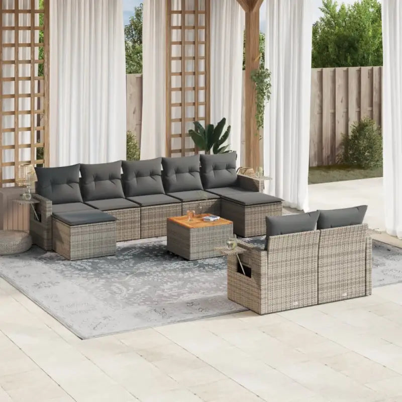 Waterdichte tas voor loungeset in zwart materiaal en gepoedercoat staal - Grijs - Tuinsets