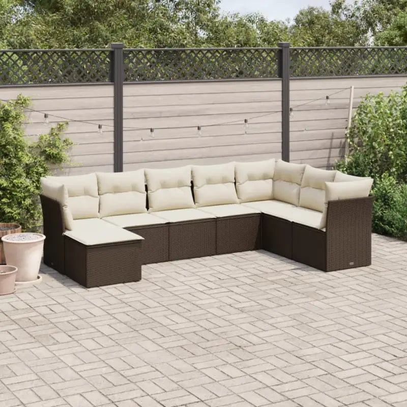 Waterdichte tas voor loungeset in zwart materiaal en gepoedercoat staal - Bruin en crème / Zonder tafel - Tuinsets