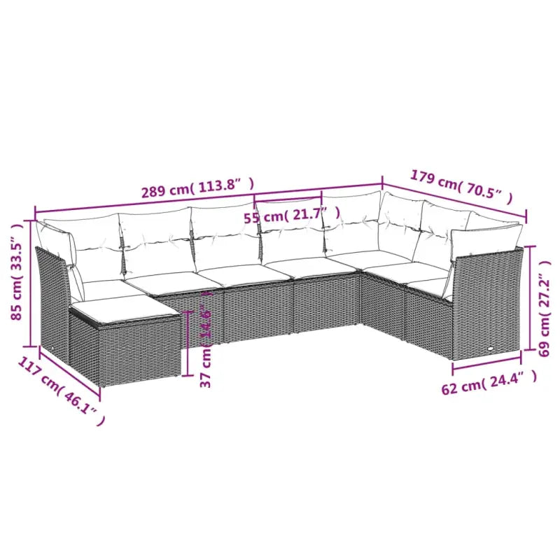 Waterdichte tas voor loungeset in zwart materiaal en gepoedercoat staal - Tuinsets