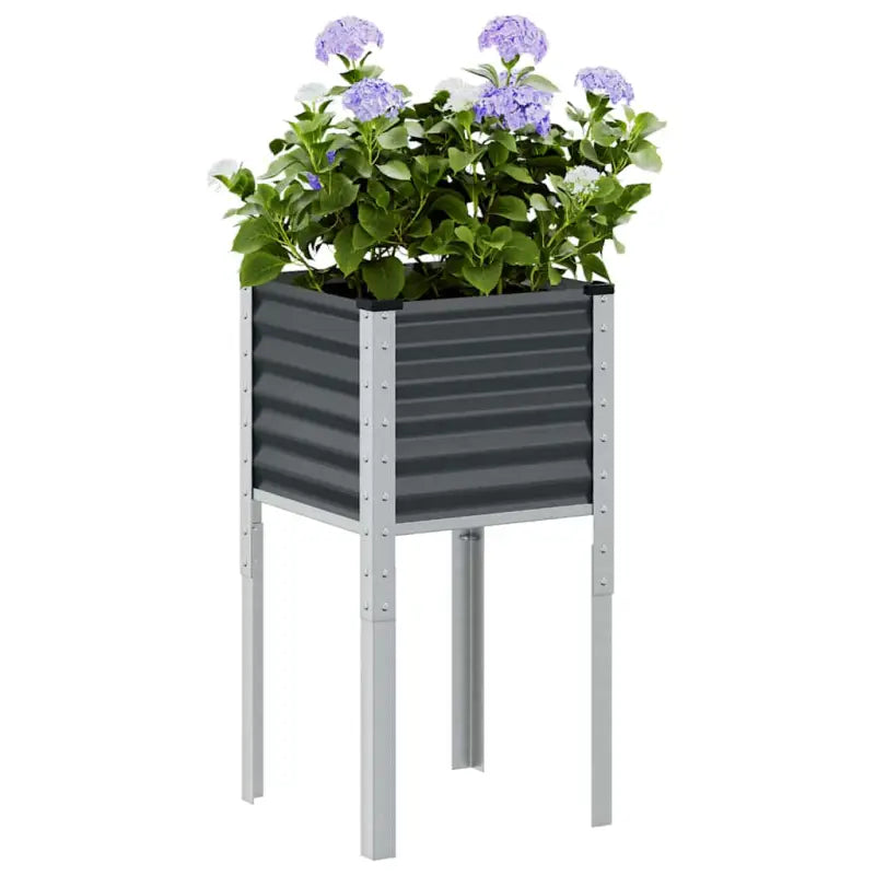 Weervast staal plantenbak voor tuin balkon en terras decoratie - Staal/Antracietkleurig / 45 x 45 x 88 cm / 1