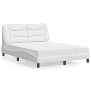 Wit materiaal bed met multiplex lattenbodem en 22d pu-schuim matras - Bedden & bedframes