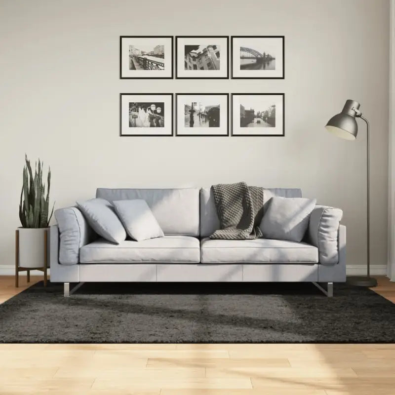 Zacht vloerkleed van polyester getest op schadelijke stoffen - Antraciet / 140 x 200 cm - Vloerkleden