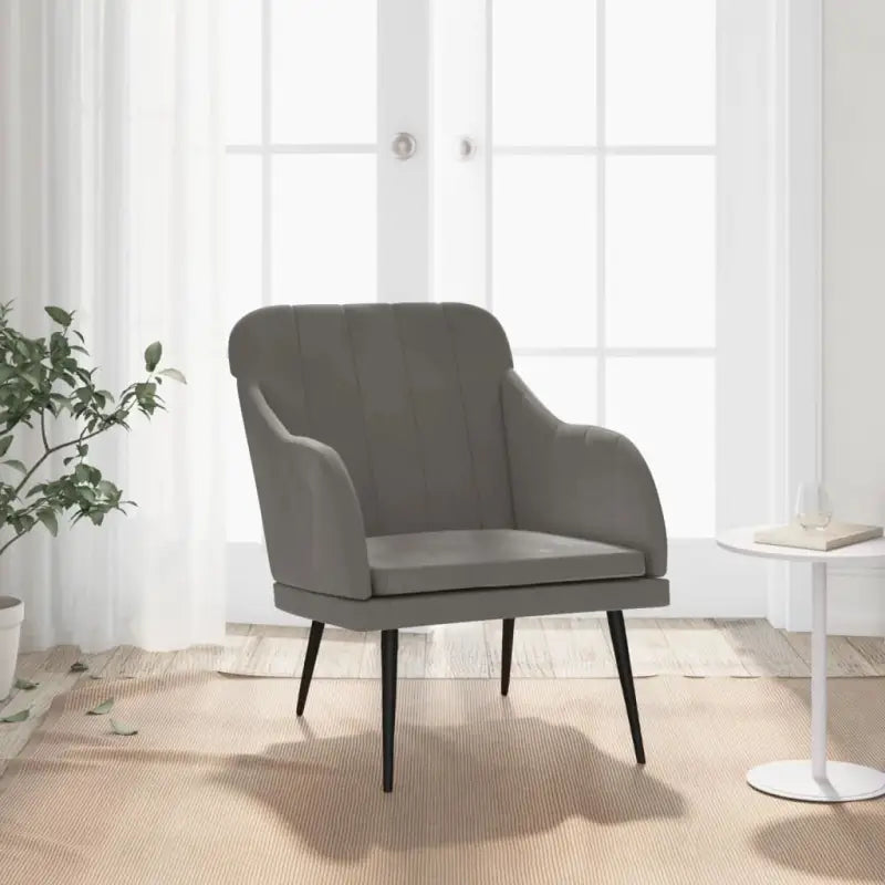 Zachte fluwelen fauteuil voor ultiem ontspanning na een drukke dag - Donkergrijs / 1 - Fauteuils & Relaxfauteuils