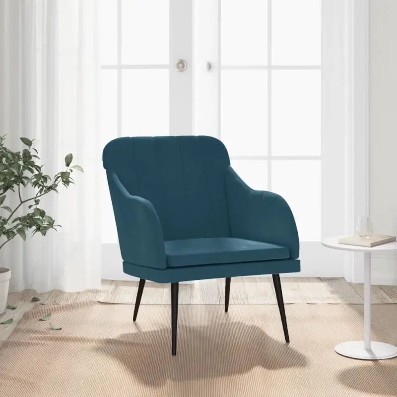 Zachte fluwelen fauteuil voor ultiem ontspanning na een drukke dag - Blauw / 1 - Fauteuils & Relaxfauteuils