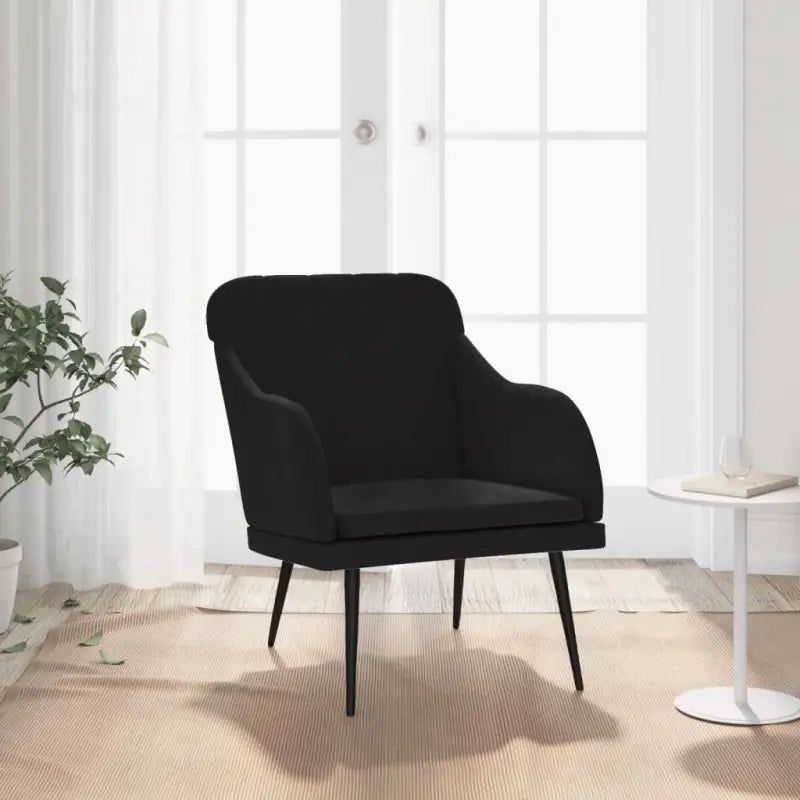 Zachte fluwelen fauteuil voor ultiem ontspanning na een drukke dag - Zwart / 1 - Fauteuils & Relaxfauteuils