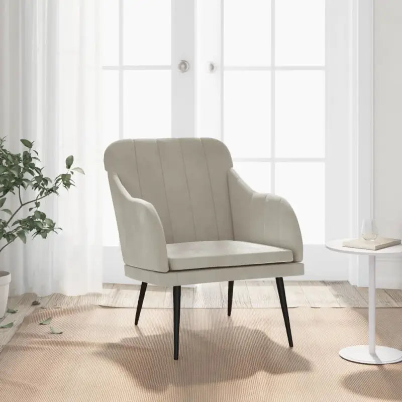 Zachte fluwelen fauteuil voor ultiem ontspanning na een drukke dag - Lichtgrijs / 1 - Fauteuils & Relaxfauteuils