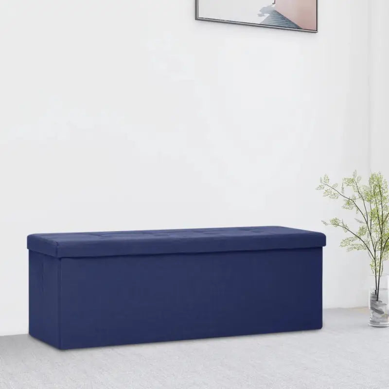 Zachte opbergbank en halbank voor extra zitplekken - Blauw - Opberg- & halbankjes