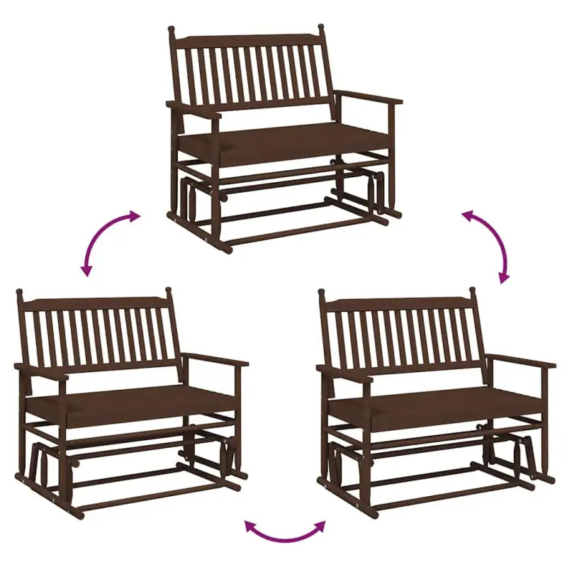 Zachte schommelbeweging bank van massief populierenhout voor ontspanning - Schommelstoelen