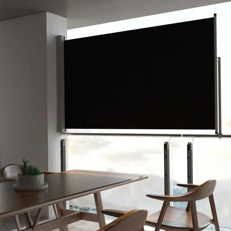 Zijdescherm voor terras en balkon met zon- en windbescherming - Zwart / 140 x 300 cm / 1 - Parasols en zonneschermen
