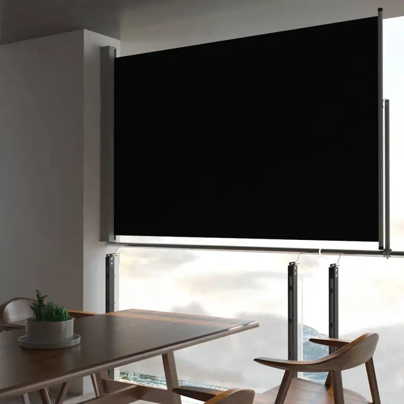 Zijdescherm voor terras en balkon met zon- en windbescherming - Zwart / 160 x 300 cm / 1 - Parasols en zonneschermen