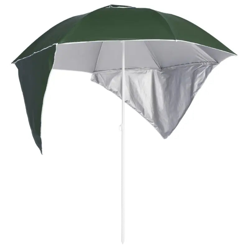Zilverkleurige coating strandparasol met stalen frame voor UV-bescherming - Groen / 1 - Parasols en zonneschermen