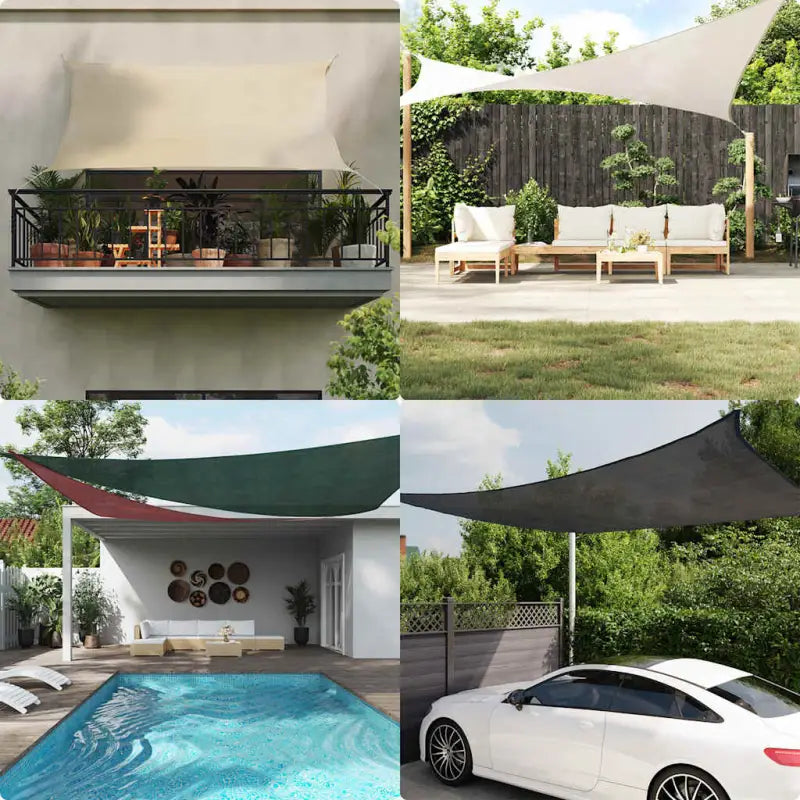 Zonnescherm met roestvrijstalen bevestigingsmiddelen voor tuin en terras - Blauw / 4/5 x 4 m / 1 - Parasols