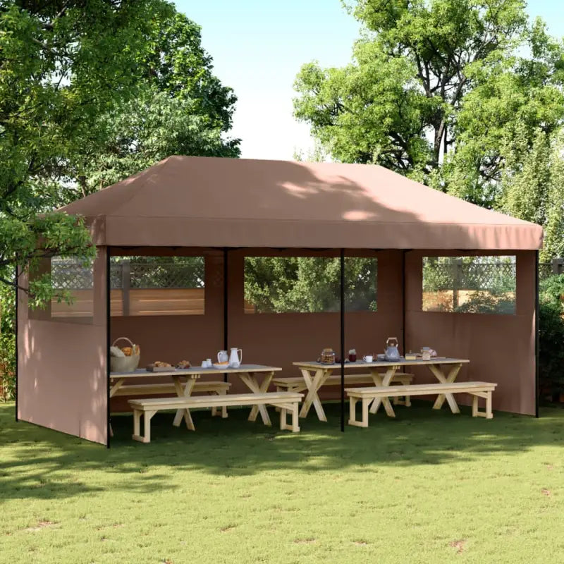 Zware Regen Beste Partytent voor Buiten Evenementen - Bruin / 1 / met 3 zijwanden - Partytenten & prieëlen