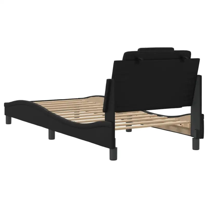 Zwart bedframe met hoofdeinde en multiplex lattenbodem voor comfortabel slapen - Bedden & bedframes