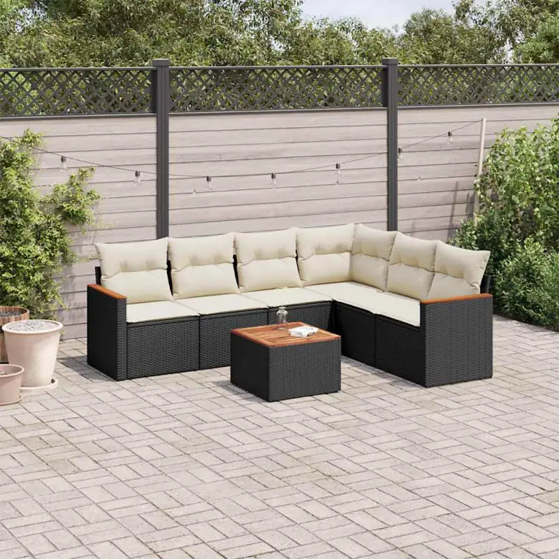 Zwart gepoedercoat staal tuinset met waterdichte tas voor ontspannen buitenleven - Zwart en crème / Met tafel - Tuinsets