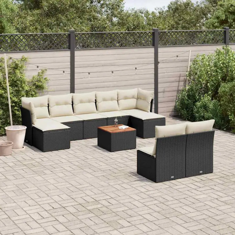 Zwart gepoedercoat stalen tuinset met waterdichte tas voor buitengebruik - Zwart en crème - Tuinsets