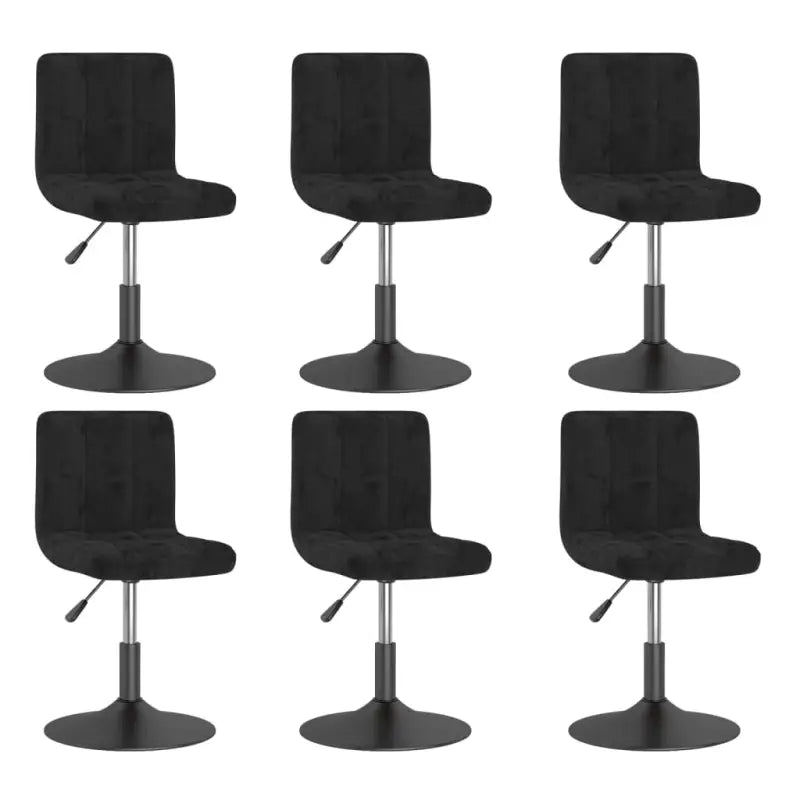 Zwart gepoedercoate draaibare eetkamerstoelen met fluweel bekleding - Zwart / 6 - Eetkamerstoelen