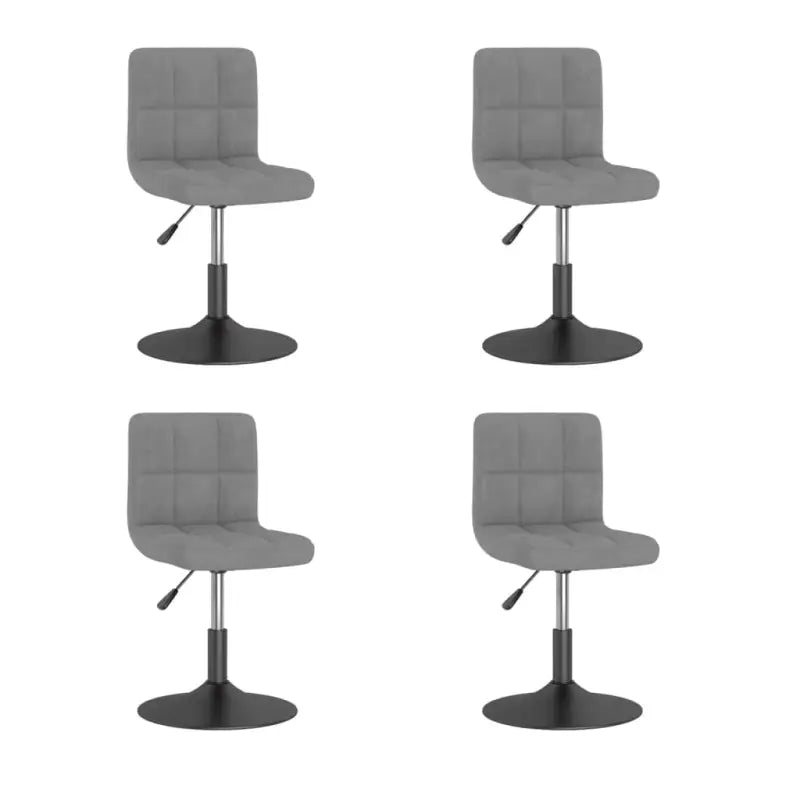 Zwart gepoedercoate draaibare eetkamerstoelen met fluweel bekleding - Lichtgrijs / 4 - Eetkamerstoelen