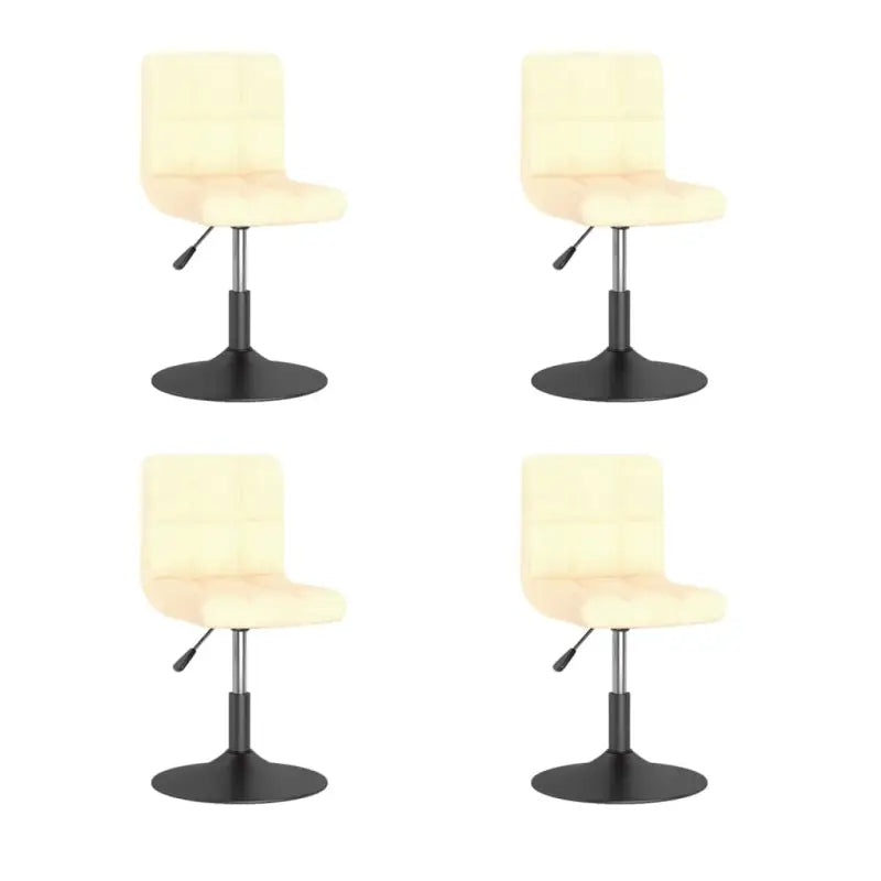 Zwart gepoedercoate draaibare eetkamerstoelen met fluweel bekleding - Crème / 4 - Eetkamerstoelen