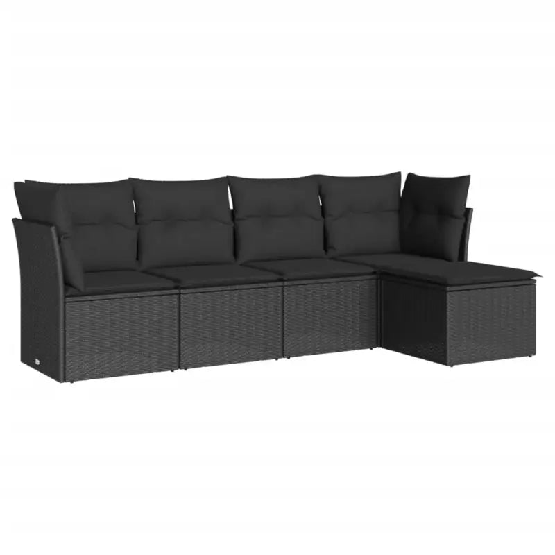 Zwart loungeset met gepoedercoat staal en waterdichte tas voor buitengebruik - Tuinsets