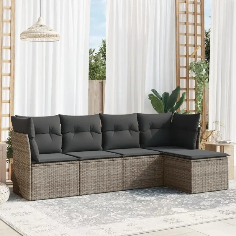 Zwart loungeset met gepoedercoat staal en waterdichte tas voor buitengebruik - Grijs / Zonder tafel - Tuinsets