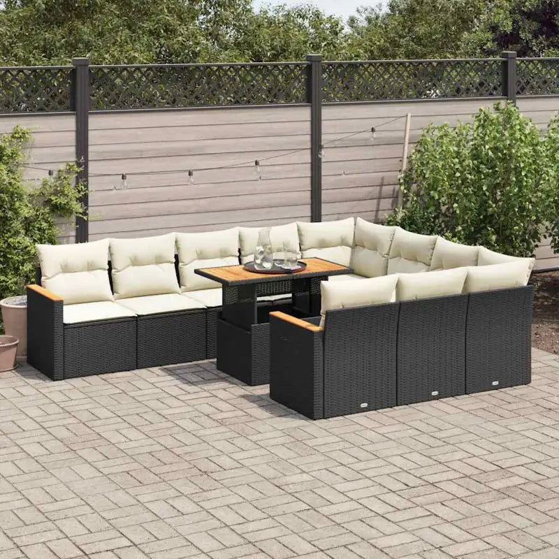 Zwart loungeset met gepoedercoat staal en waterdichte tas voor buiten - Tuinsets