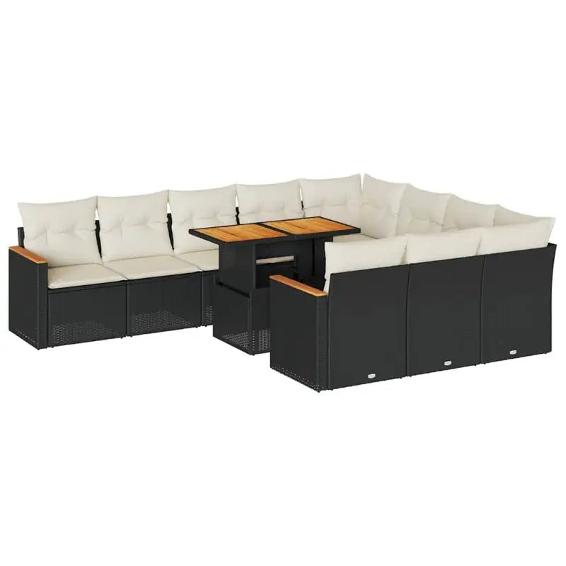Zwart loungeset met gepoedercoat staal en waterdichte tas voor buiten - Tuinsets
