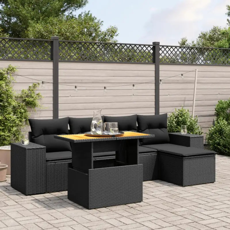 Zwart loungeset met gepoedercoat staal en waterdichte tas voor buiten - Zwart / zonder opbergruimte - Tuinsets