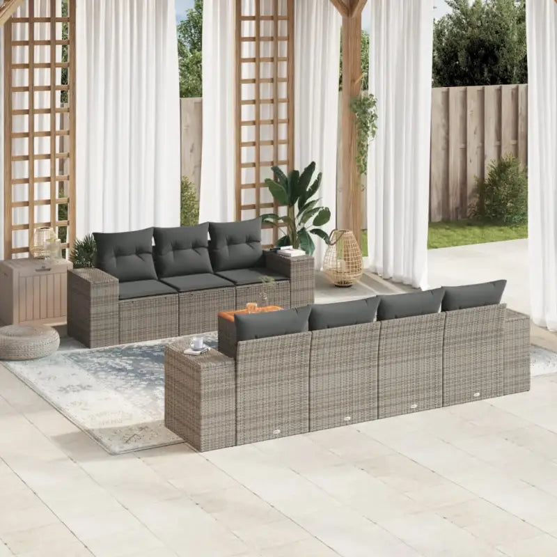 Zwart loungeset met gepoedercoat staal en waterdichte tas voor buiten - Grijs - Tuinsets