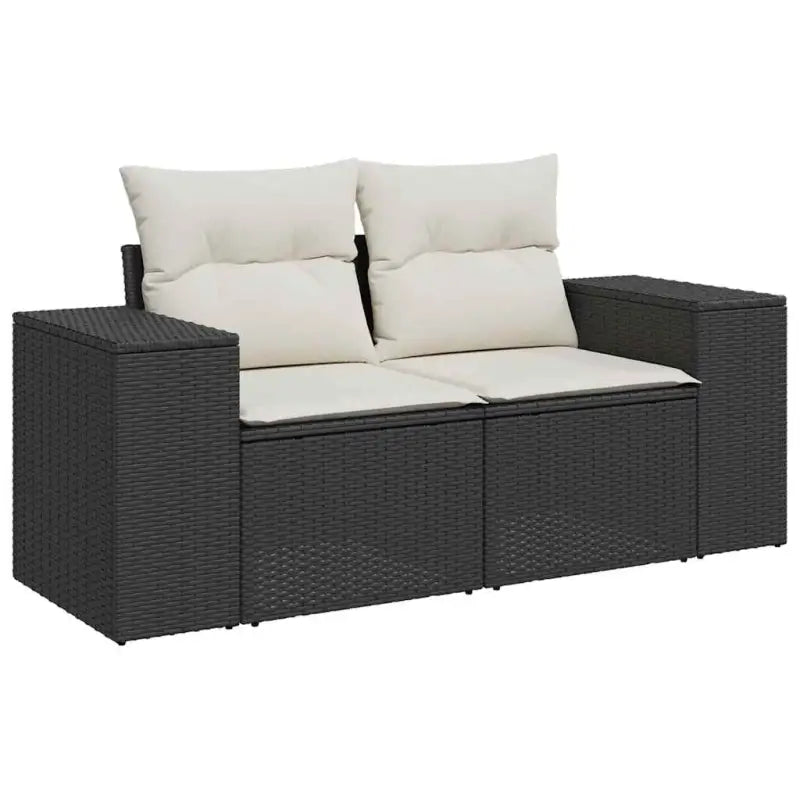 Zwart loungeset met gepoedercoat staal en waterdichte tas voor buiten - Tuinsets