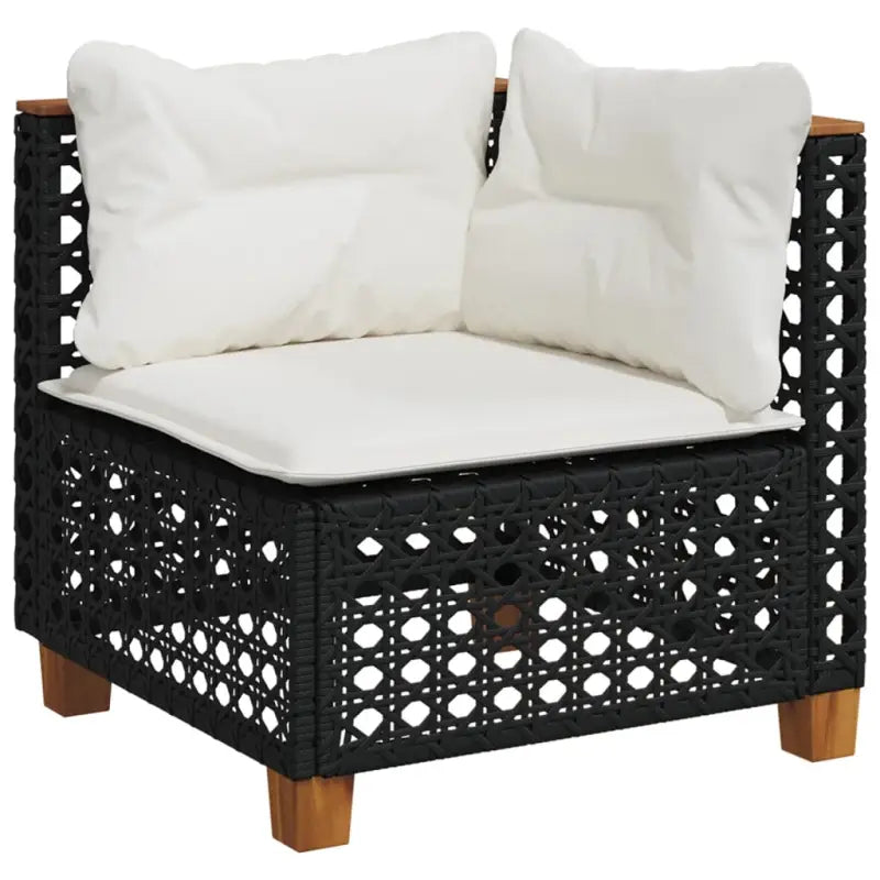 Zwart loungeset met natuurlijke olieafwerking en gepoedercoat staal - Tuinsets