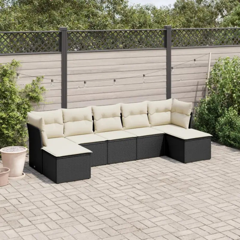 Zwart loungeset met waterdichte tas en gepoedercoat staal afmetingen - Zwart en crème / Zonder tafel - Tuinsets