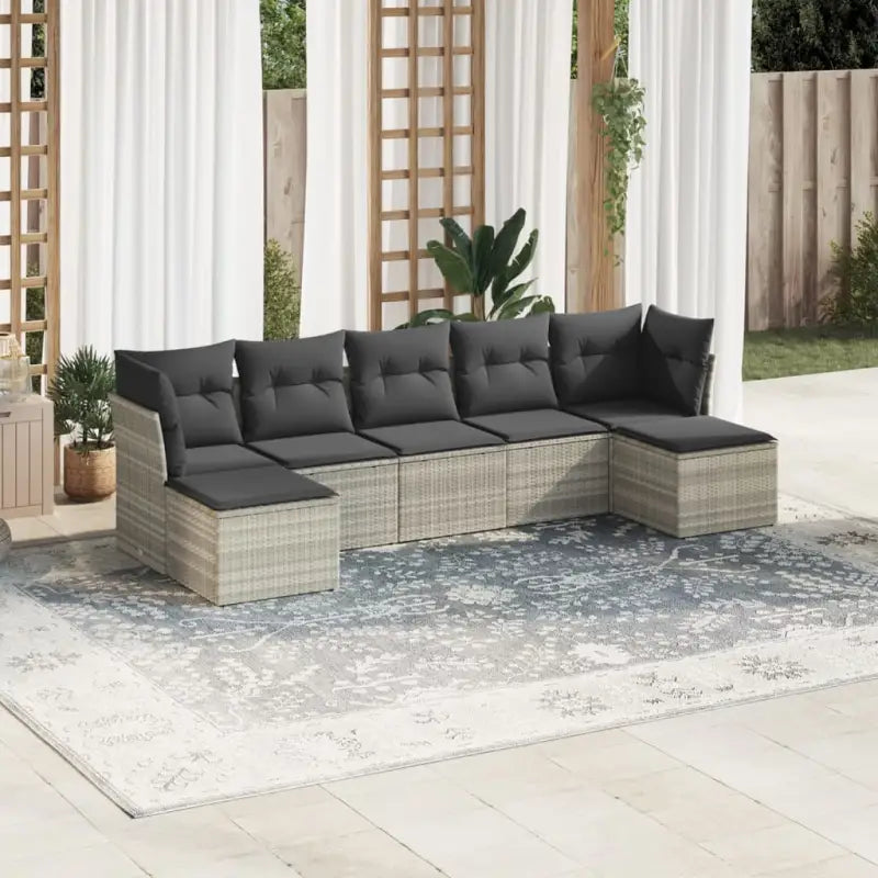 Zwart loungeset met waterdichte tas en gepoedercoat staal afmetingen - Lichtgrijs / Zonder tafel - Tuinsets