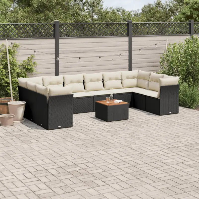 Zwart loungeset met waterdichte tas en gepoedercoat staal voor buiten genieten - Tuinsets