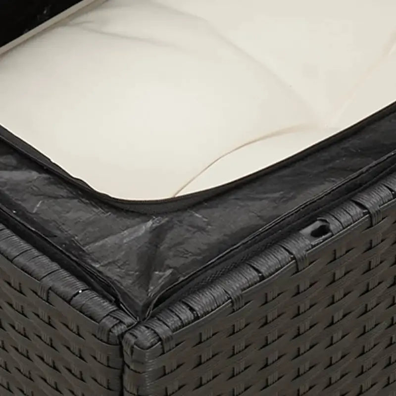 Zwart loungeset met waterdichte tas en gepoedercoat staal voor buiten genieten - Tuinsets