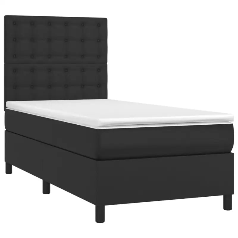 Zwart materiaal bed met LED verlichting en schuim vulling voor rust - Bedden & bedframes