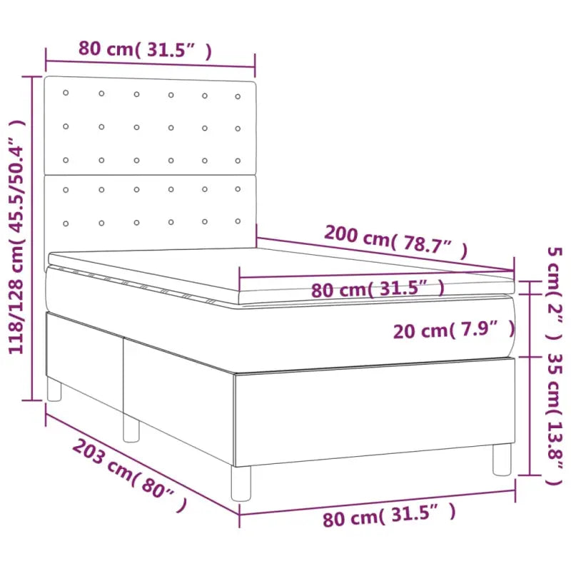 Zwart materiaal bed met LED verlichting en schuim vulling voor rust - Bedden & bedframes