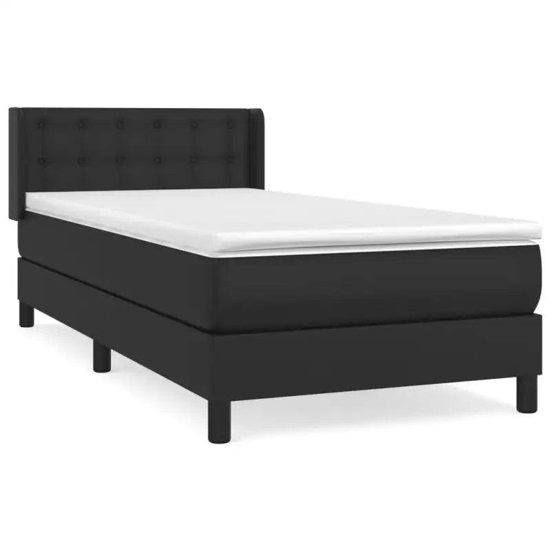 Zwart materiaal bed met schuim vulling en ideale afmetingen - Bedden & bedframes