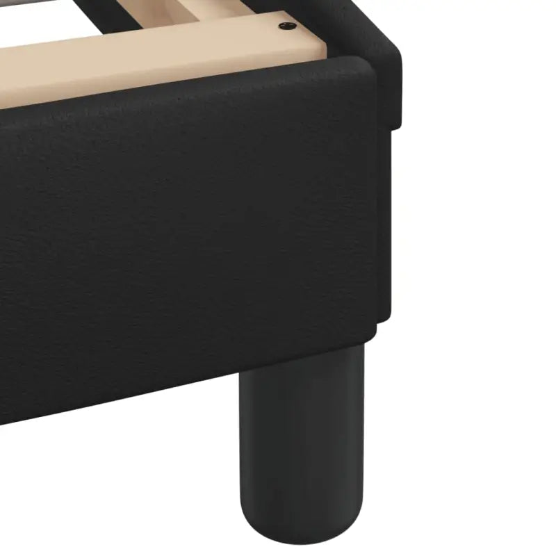 Zwart materiaal bedframe met hoofdeinde en multiplex lattenbodem - Bedden & bedframes
