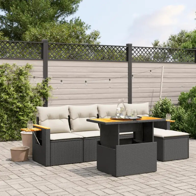 Zwart materiaal loungeset gemaakt van gepoedercoat staal voor buitenplezier - Tuinsets