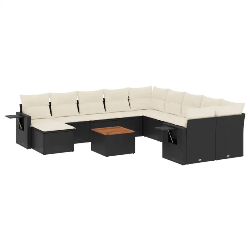 Zwart materiaal loungeset in gepoedercoat staal met comfortabele afmetingen - Tuinsets