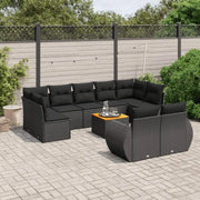 Zwart materiaal loungeset met gepoedercoat staal afmetingen voor buiten - Tuinsets