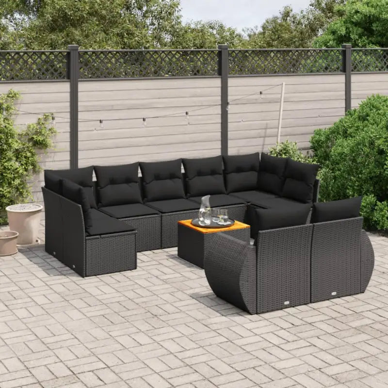 Zwart materiaal loungeset met gepoedercoat staal afmetingen voor buiten - Tuinsets