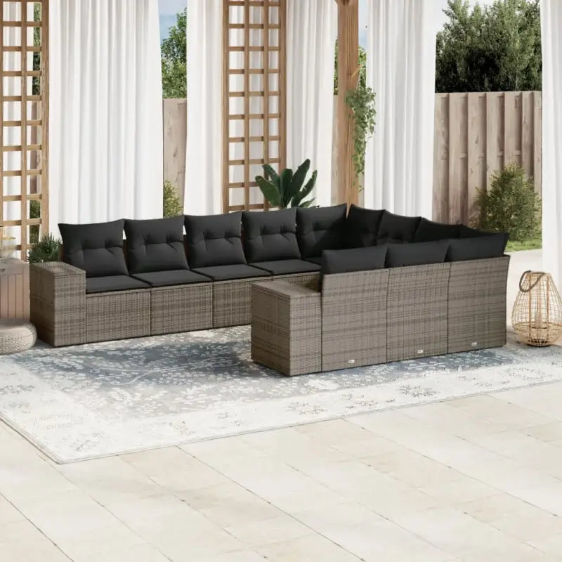 Zwart materiaal loungeset met gepoedercoat staal afmetingen voor buiten - grijs en donkergrijs / Zonder tafel - Tuinsets
