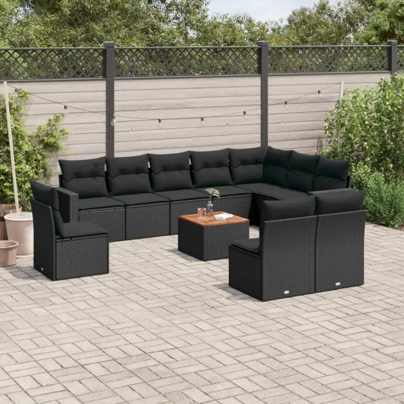 Zwart materiaal loungeset met gepoedercoat staal en aantrekkelijke afmetingen - Zwart - Tuinsets
