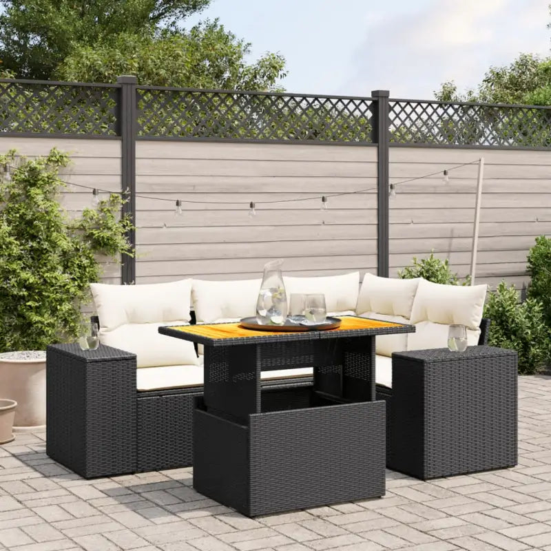 Zwart materiaal loungeset met gepoedercoat staal en afmetingen voor tuin - Tuinsets